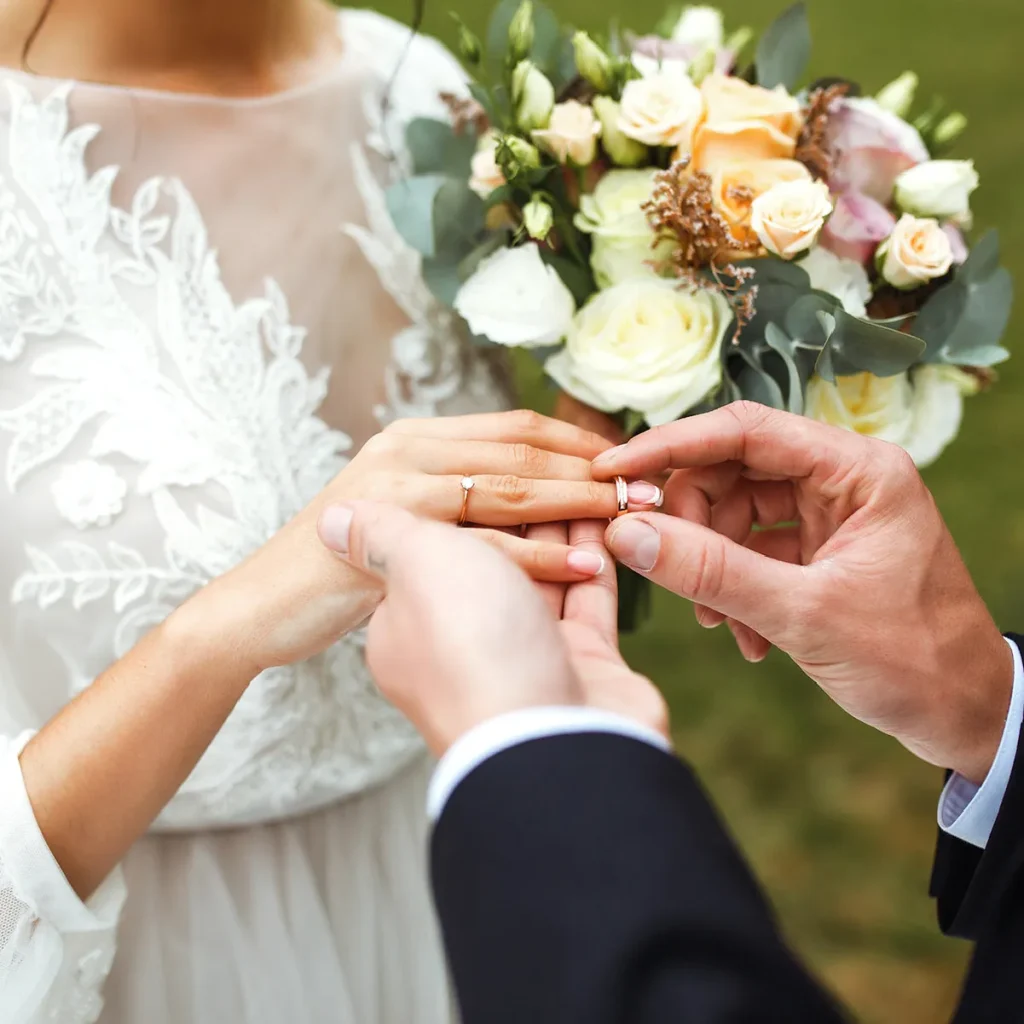 Artistic overhead meadow wedding shot in NZ by Vowly Wedding Video Production.